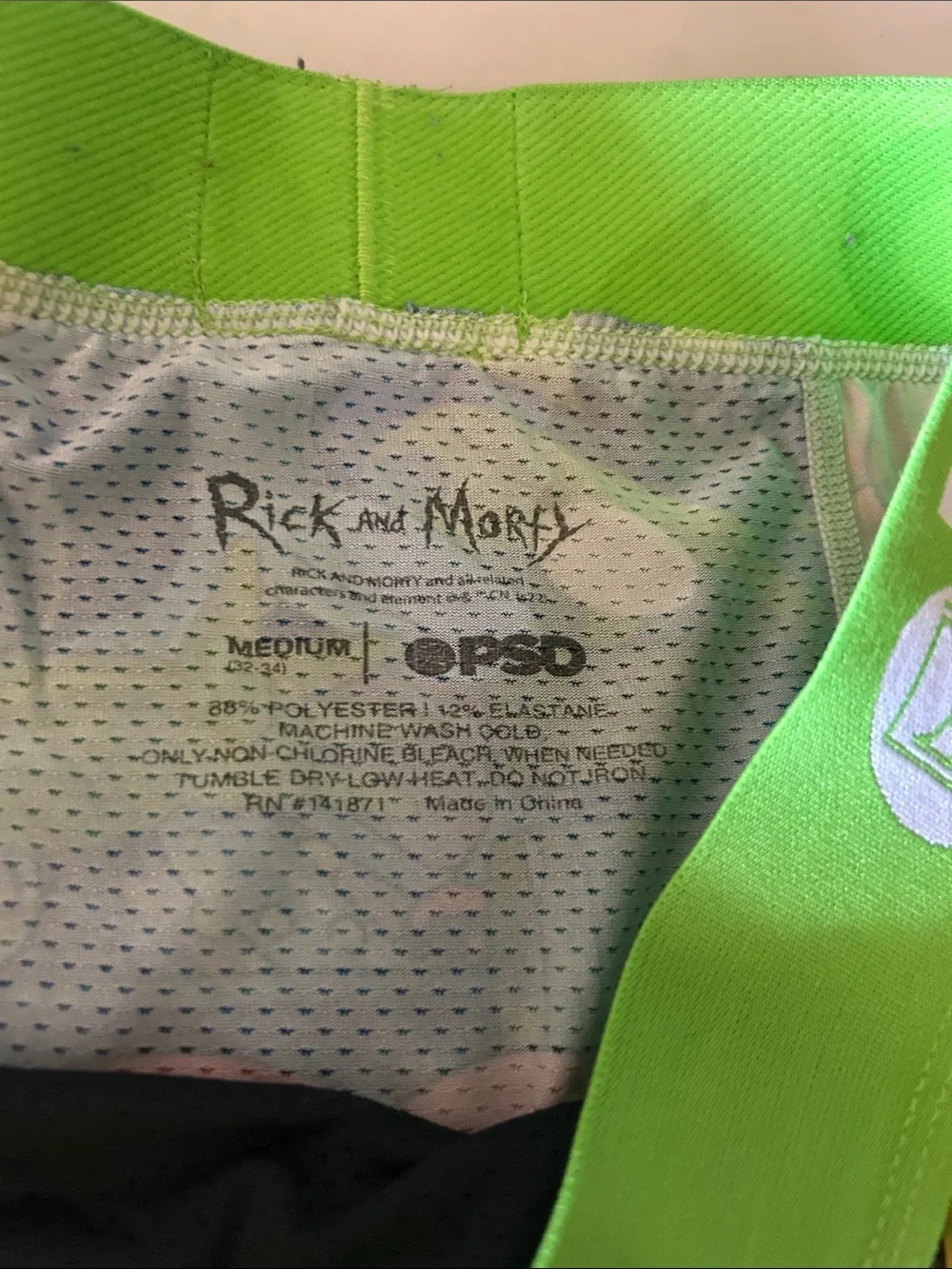 PSD Men Neon Green Waistband Rick and Morty Multicolor Boxer Briefs